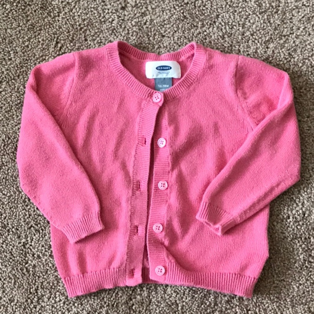 pink toddler cardigan